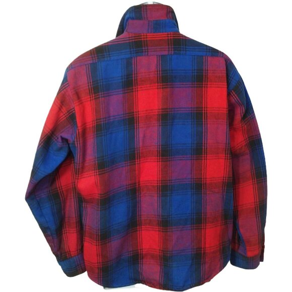 Vintage 80s Field & Stream Plaid Shacket Flannel Over-Shirt Chore Jacket Men-L - Picture 10 of 11
